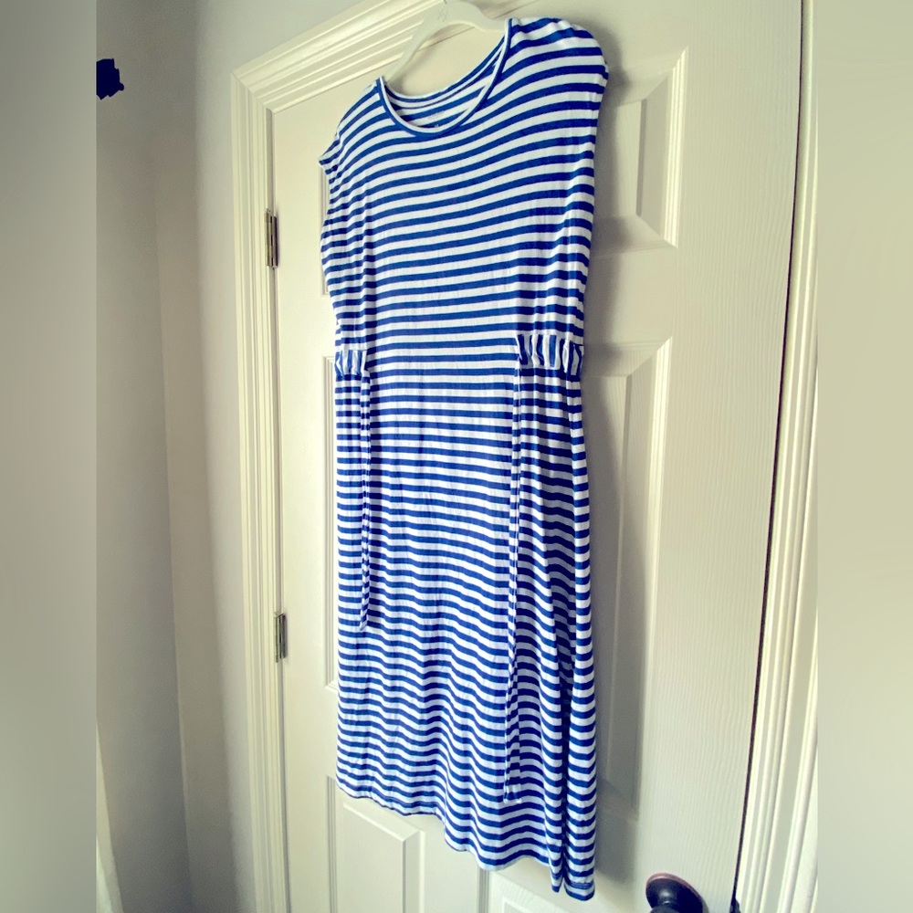 SONOMA BLUE AND WHITE STRIPED DRESS | M